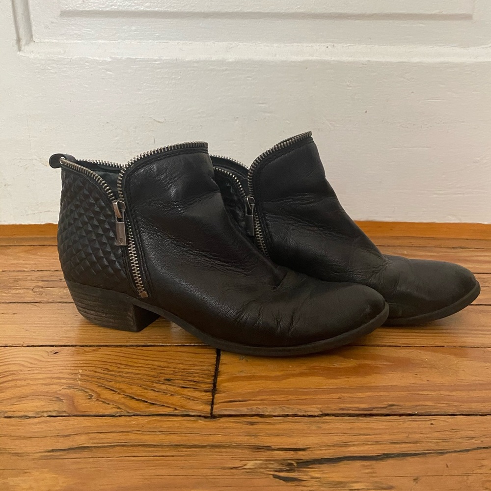 Lucky Brand Black Leather Booties | Size 8.5